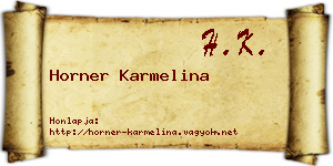 Horner Karmelina névjegykártya